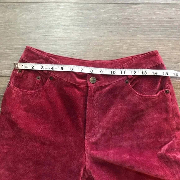 Chadwick’s Burgundy Genuine Leather Pants Size 6P - Picture 6 of 11